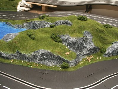 slot car track scenery