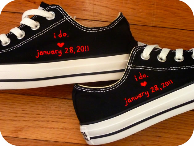 custom wedding chucks