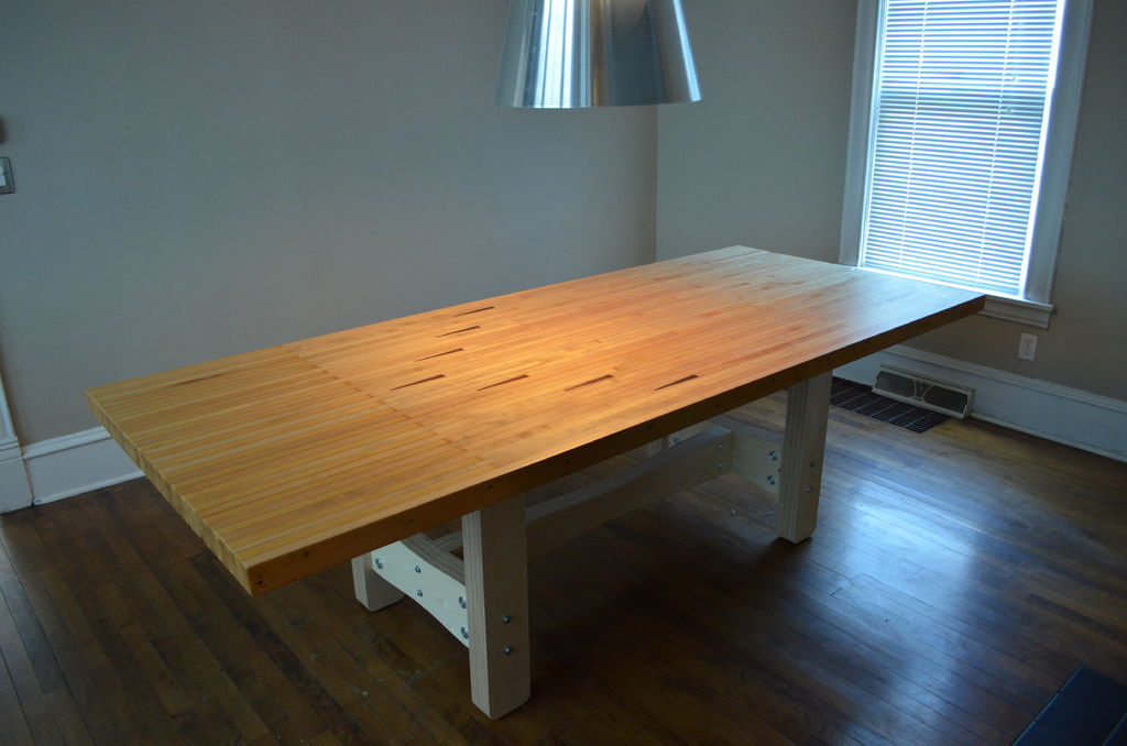 Dining Room Table Made From Bowling Alley Lane