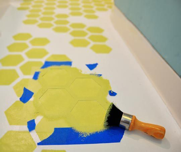 HowTo Repaint and Stencil Ugly Vinyl Flooring Make