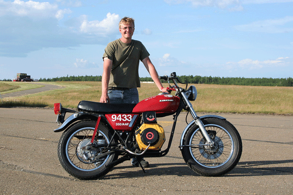 John Petsche with his Vegetable Oil-Powered Motorcycle