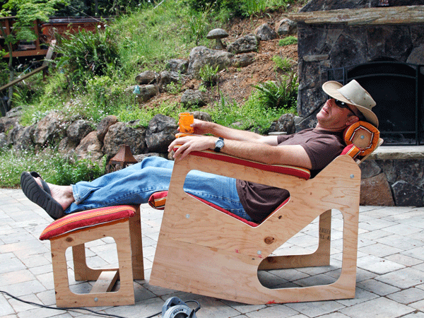 Cozy Rok-Bak Chair from Single Sheet of Plywood